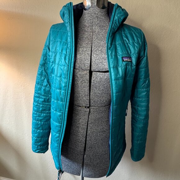 Patagonia Nano Puff Hooded Jacket - Womens XS Teal - Picture 3 of 8